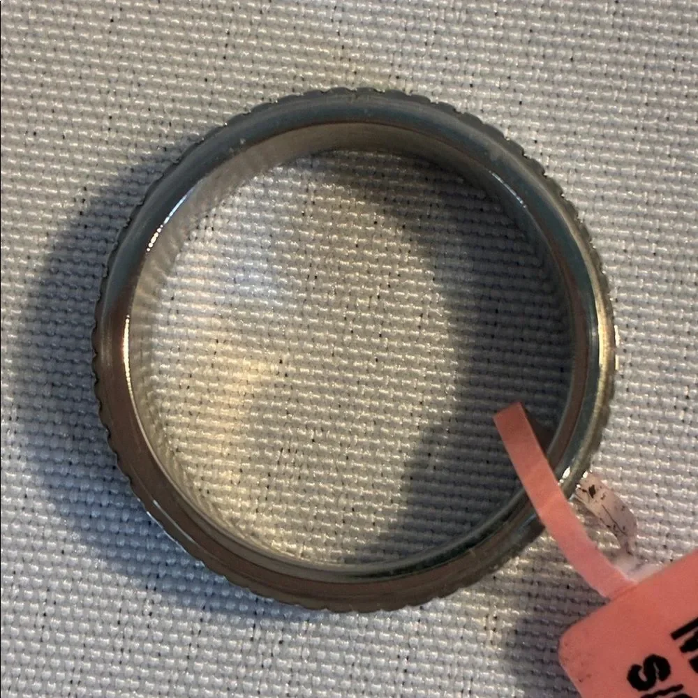 NWT Stainless Steel etched engraved textured spinner wedding ring size 11 Mens